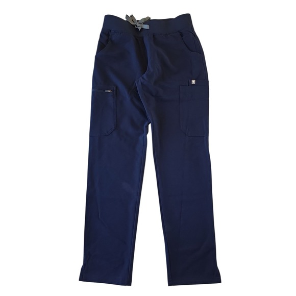 FIGS Yola XS Petite Skinny Navy Blue Yoga Waistband Pockets Scrub Pants NWOT - Picture 1 of 5